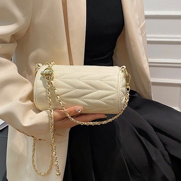 PU Boston Crossbody Bag with Zipper and Stitching - Image 3