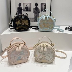 PU Embroidered Shoulder Crossbody Handbag