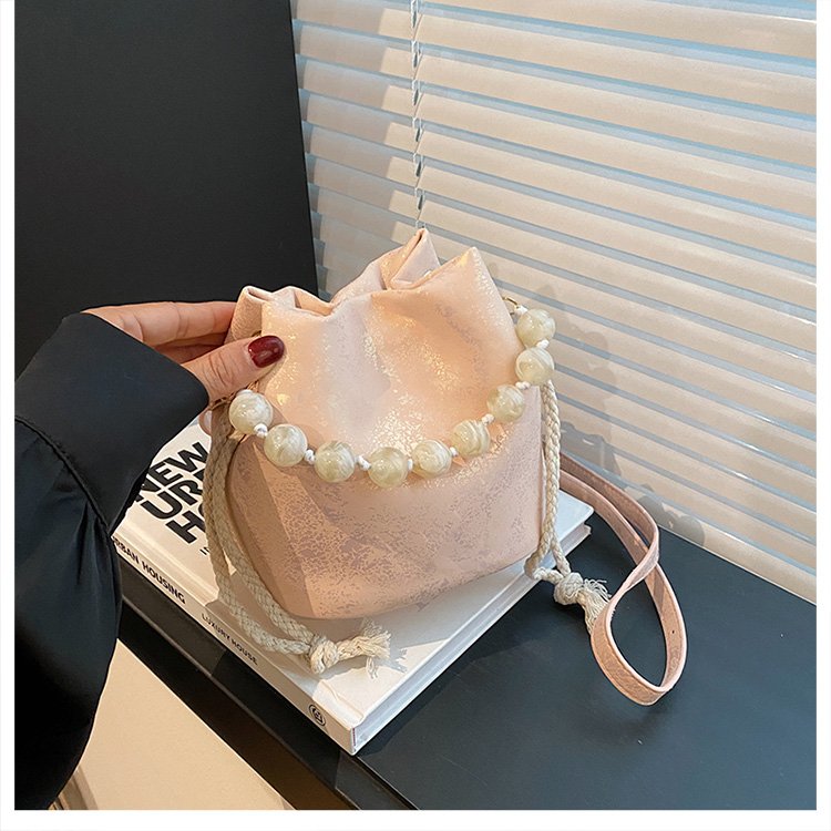 PU Bucket Bag with Magnetic Closure and Embossed Detail - One Size - Image 2